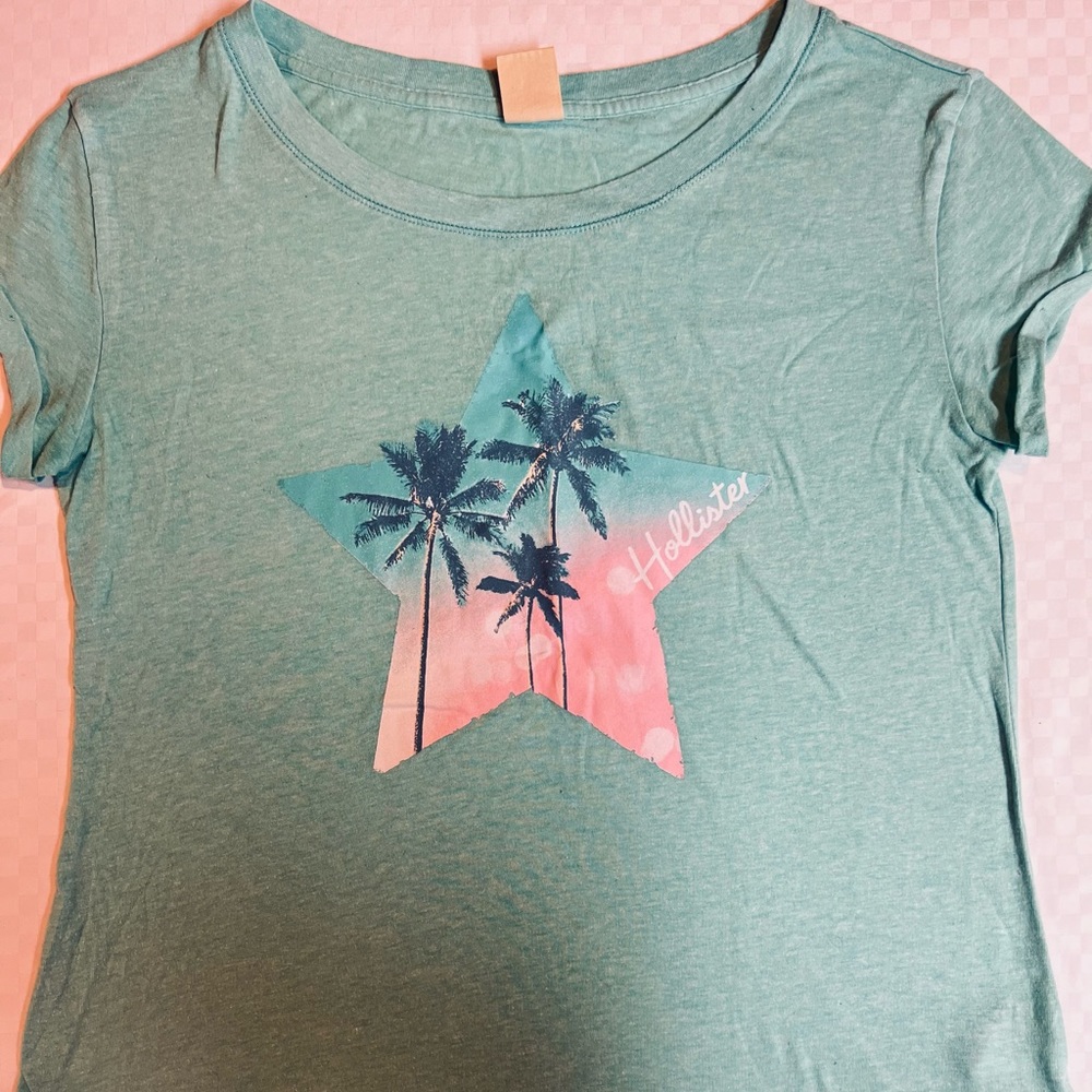 Hollister Size Small Mint Palm Trees T-Shirt- Hardly Worn!